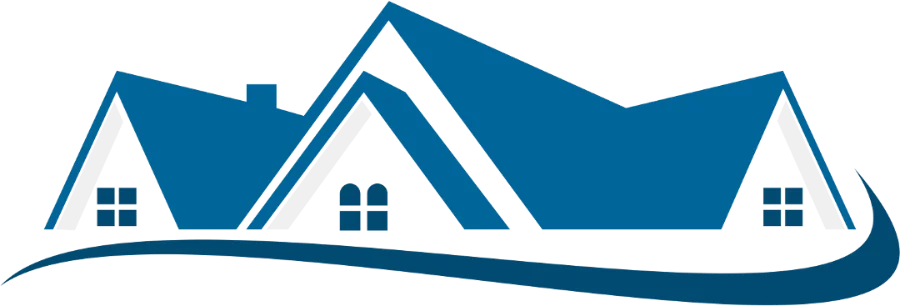 Modern house icon with a gradient blue roof